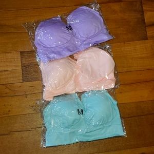NWT Genie Bra Pastel Color 3 pk.- Size M